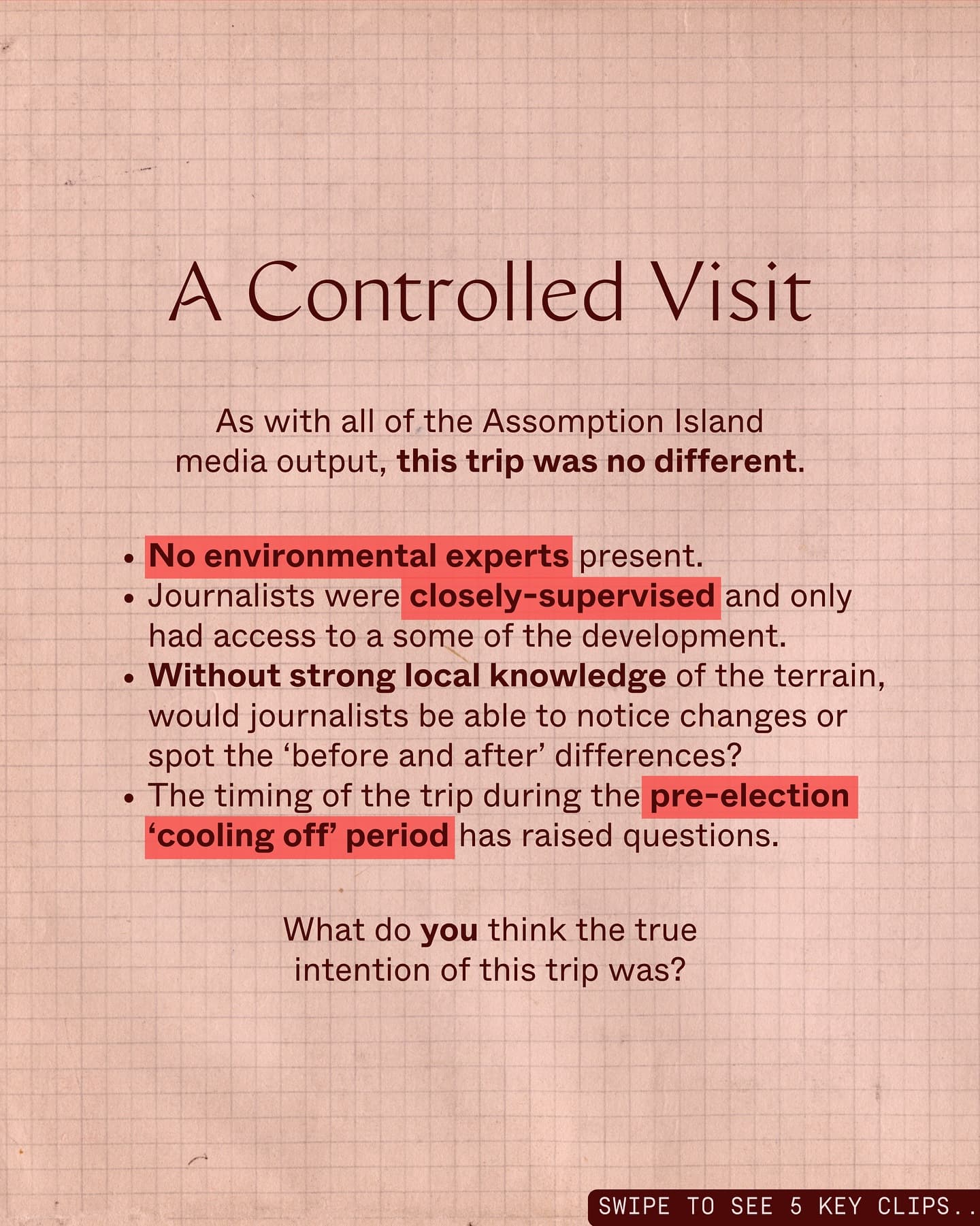 On 23 September 2025, a group of journalists visited Assomption Island, flying there… (2/11)