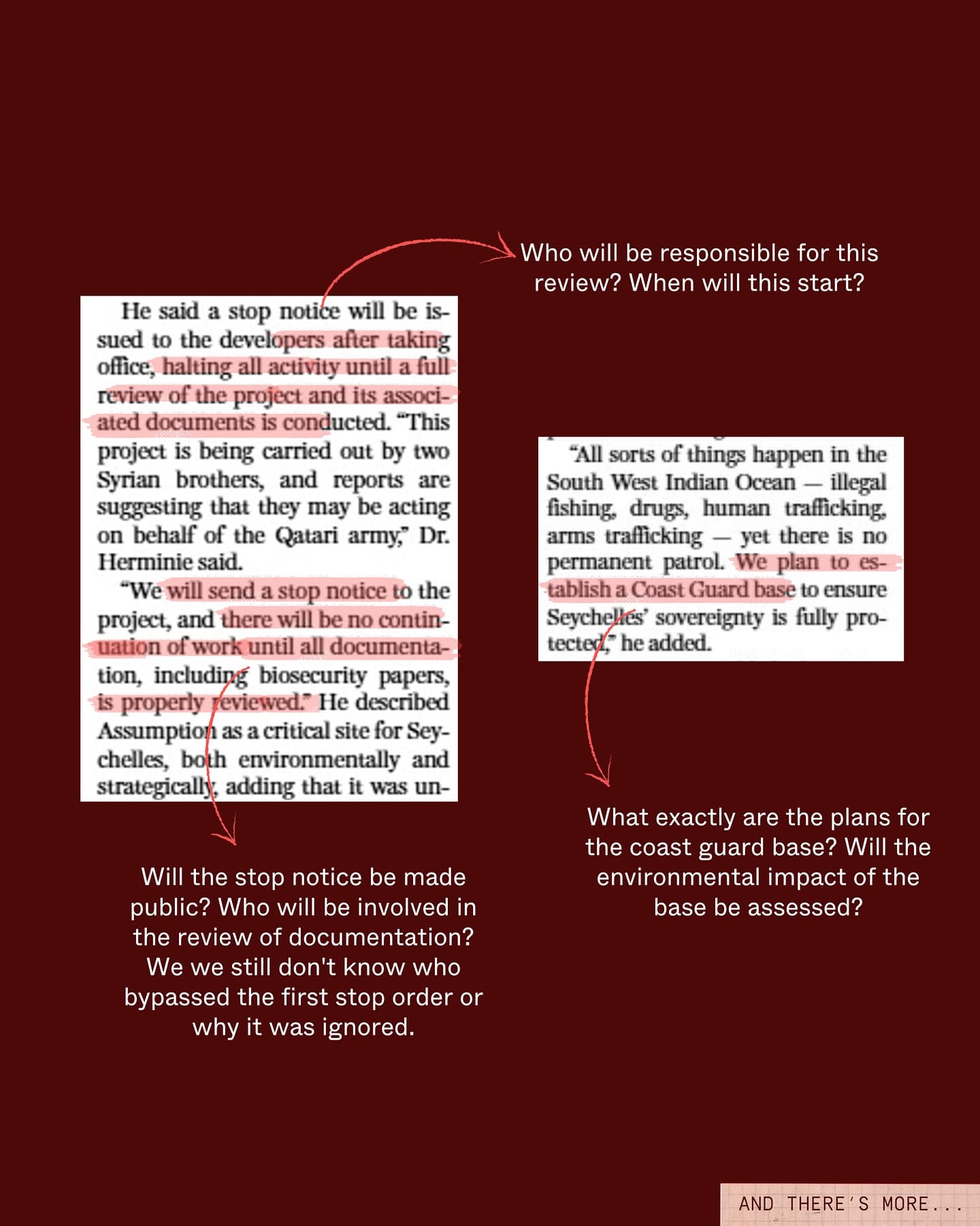 Dr. Herminie’s announcement to “halt” the Assomption development marks a turning point… (8/13)
