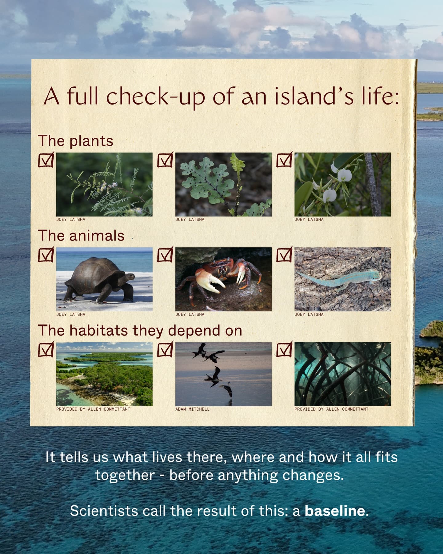 A biodiversity assessment is a health check-up for nature It helps us understand… (2/9)