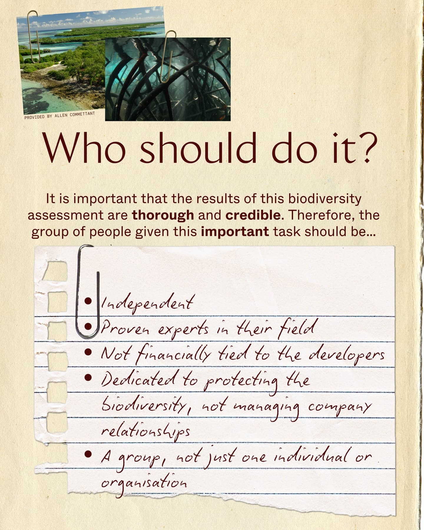 A biodiversity assessment is a health check-up for nature It helps us understand… (8/9)