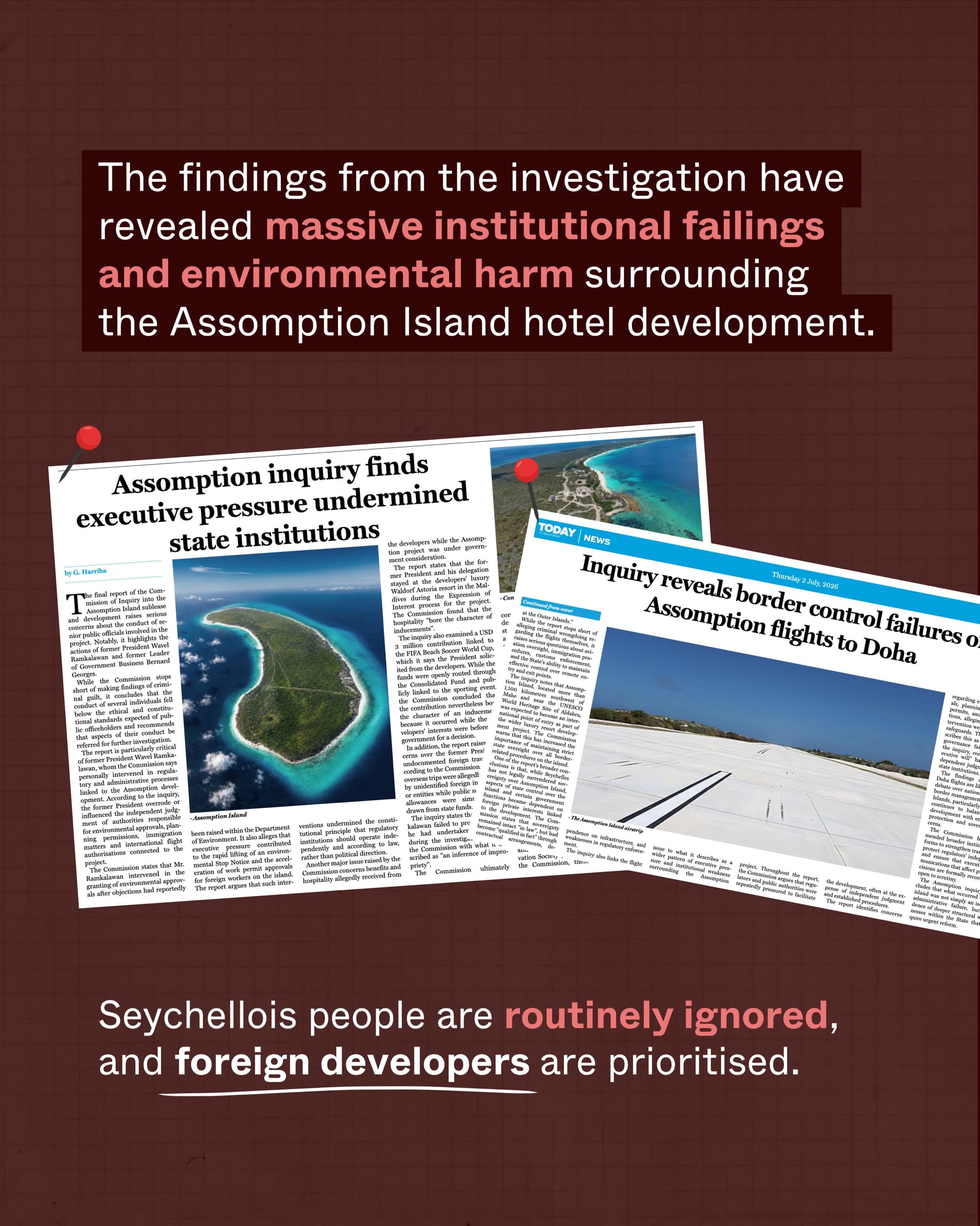 The Seychelles government has been trying to fool its people. (7/10)