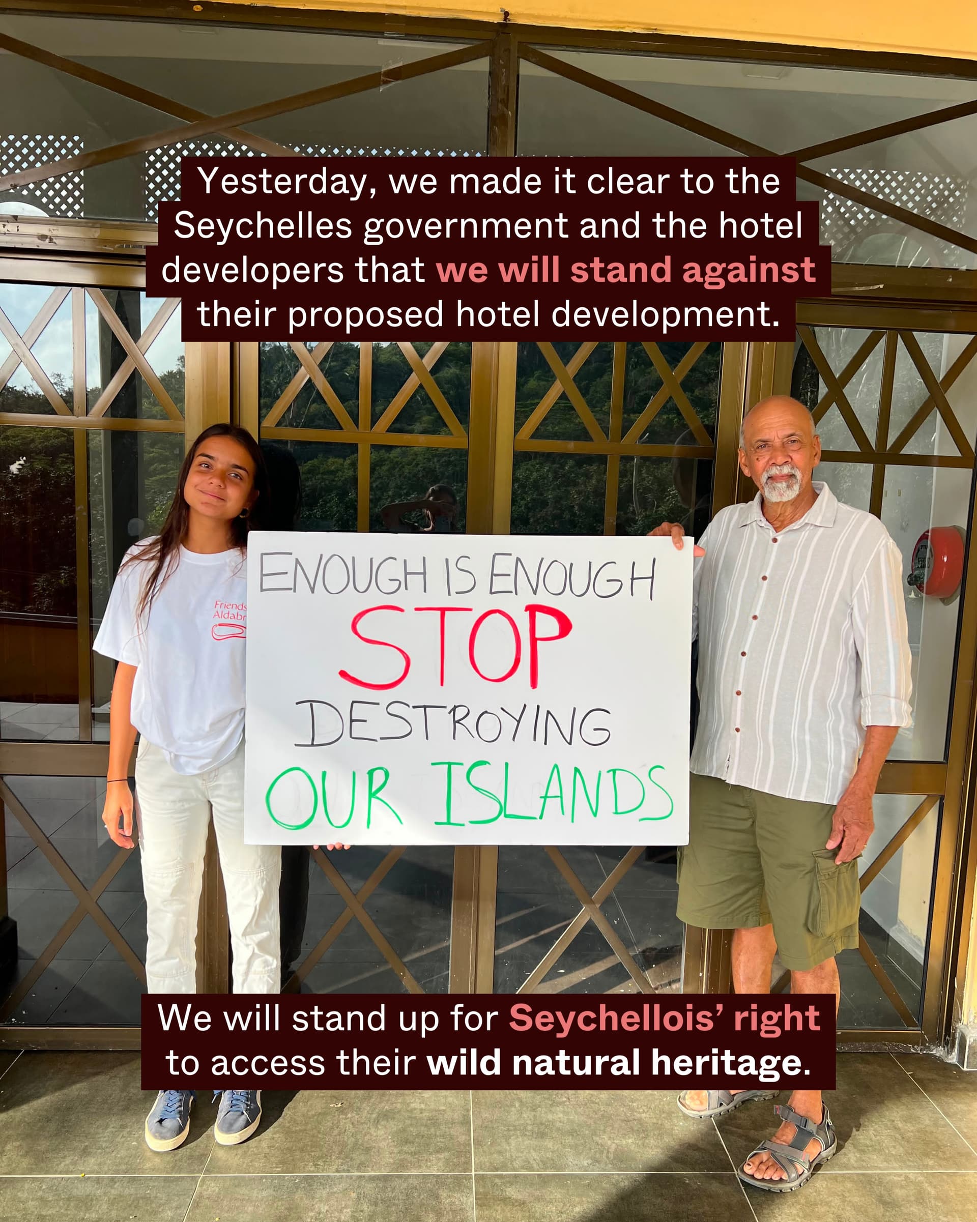 We’re standing against the proposed hotel development on Police Bay, Mahé. (3/6)