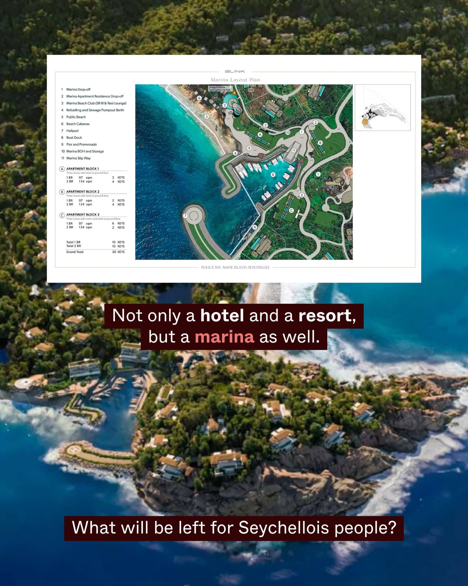 We’re standing against the proposed hotel development on Police Bay, Mahé. (5/6)
