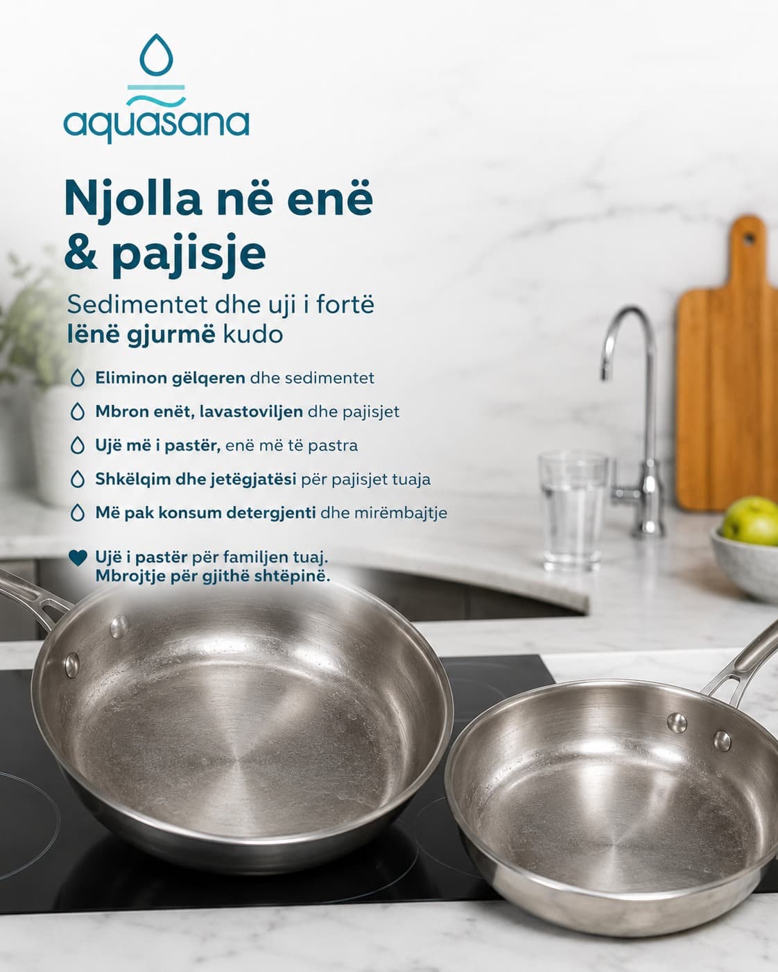 Njollat në enë dhe pajisje janë shenjë e ujit të fortë dhe sedimenteve që ka