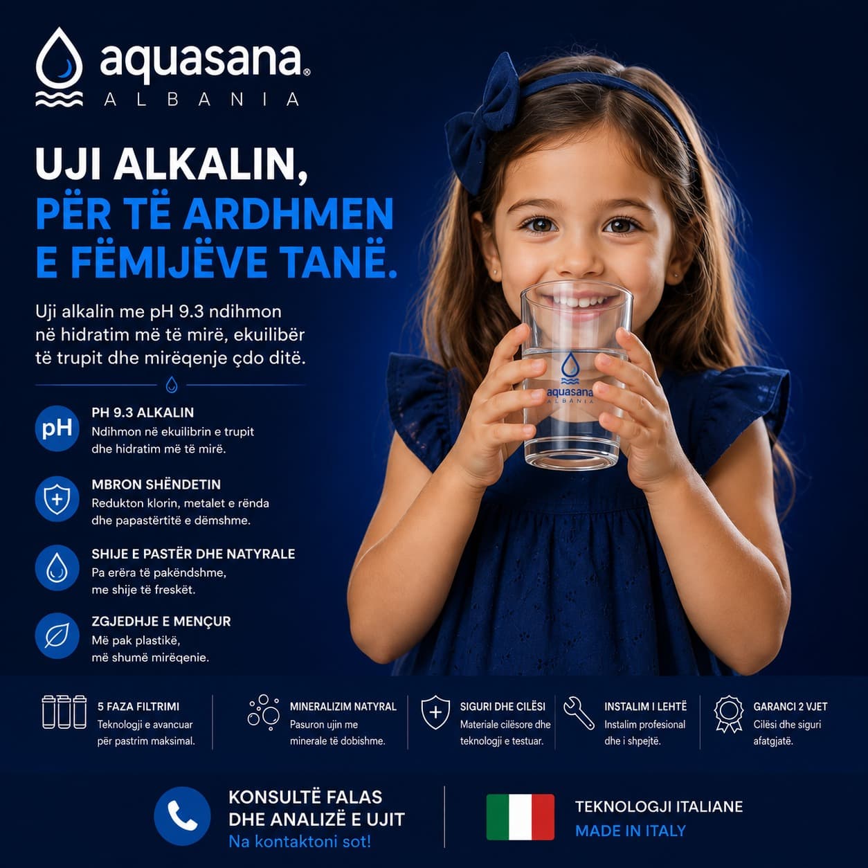 Ja një tekst emocional dhe premium që përputhet me postimin me vajzën e vogë