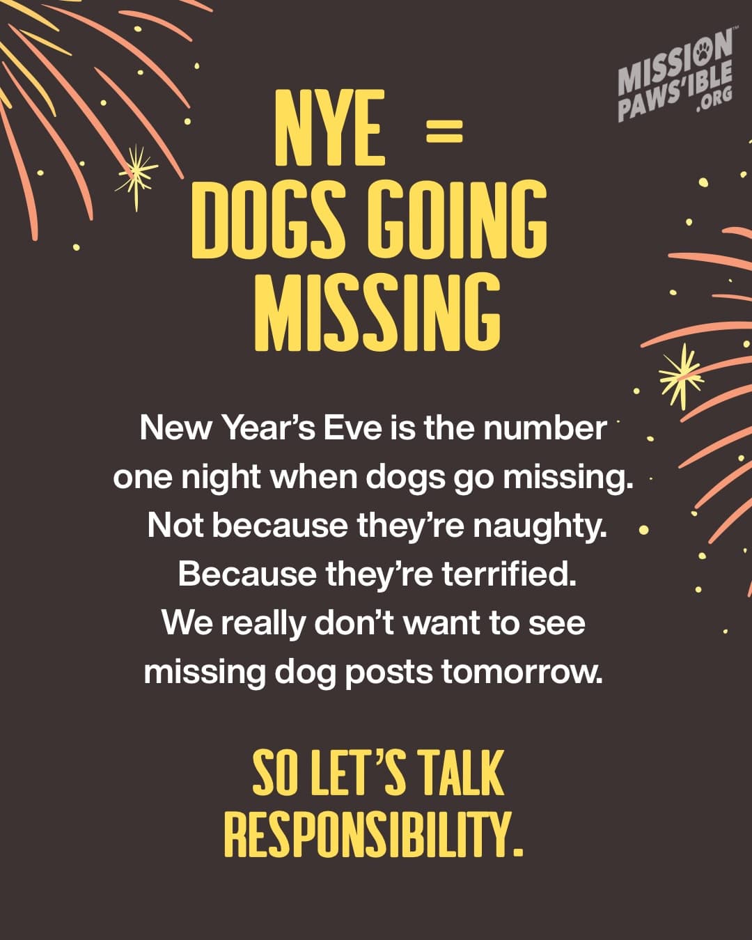 WE DON'T WANT TO SHARE MISSING DOG POSTS TOMORROW!