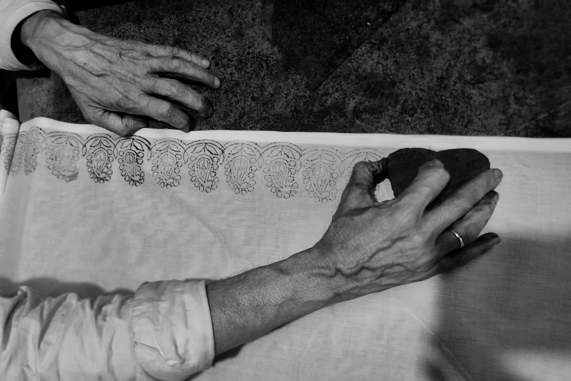 Method of Block printing Chikankari