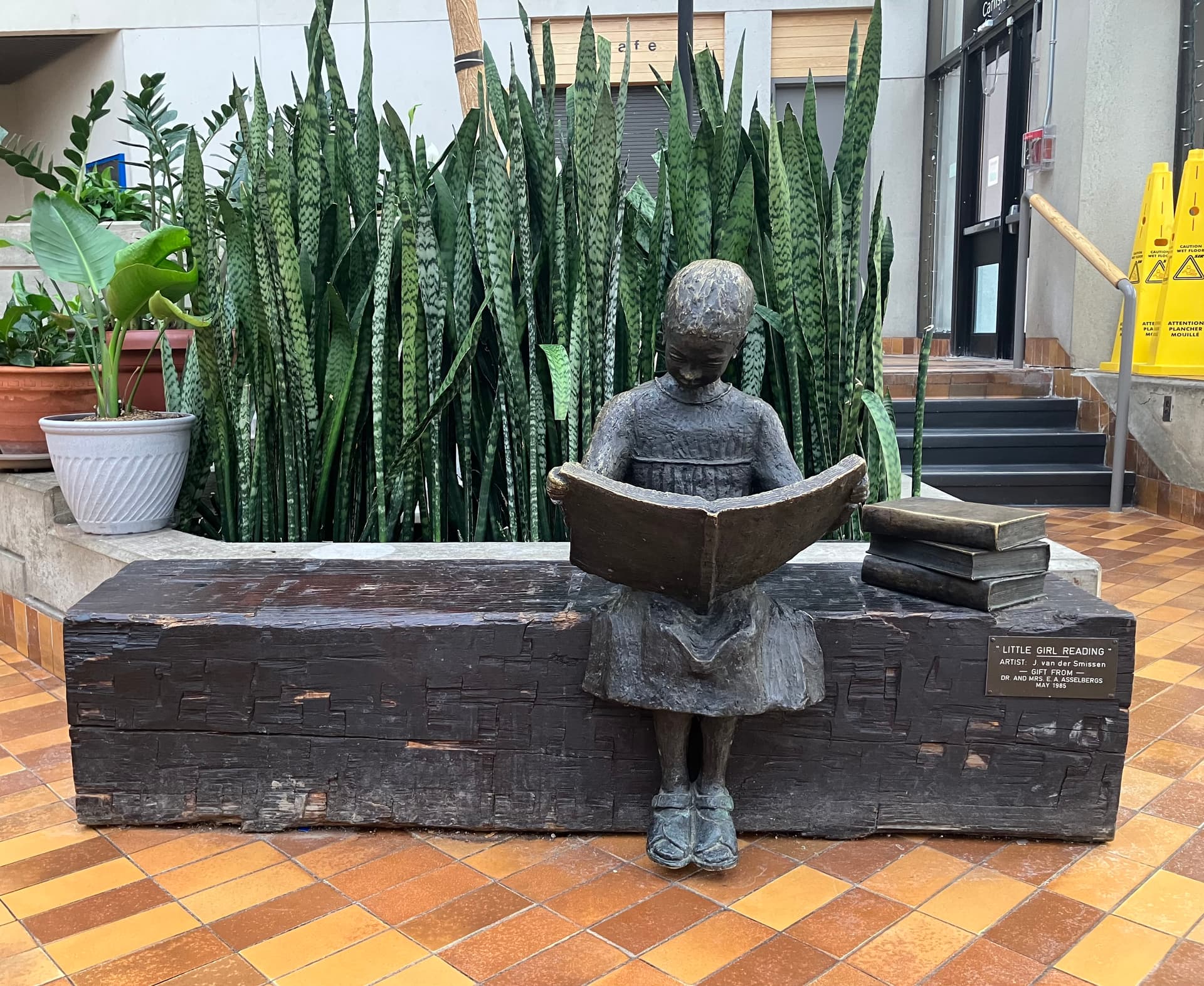 "Little Girl Reading" Sculpture at SCPL