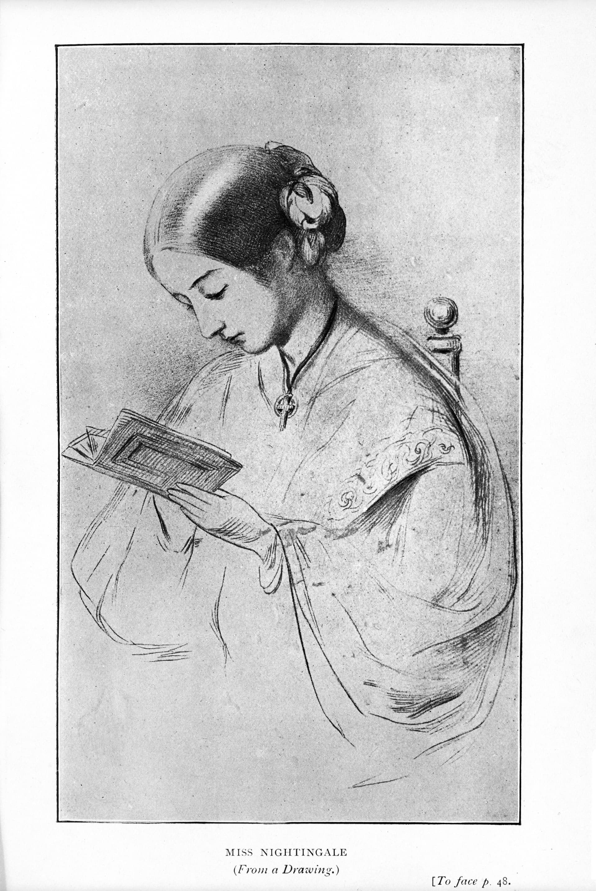 Florence Nightingale, seate, reading. Wellcome L0017561
