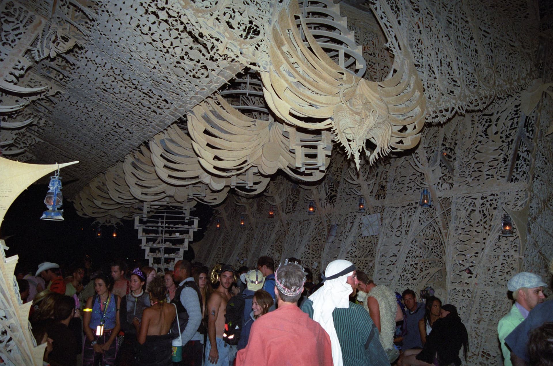 Inside the Temple of Joy at night · 1/5