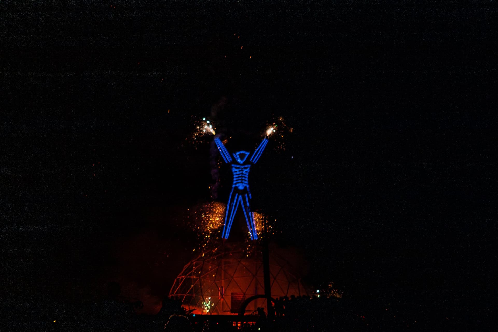 The Man burns with fireworks, 2004 · 2/12