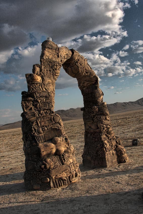 Carved Ancestral Arch on the Open Playa