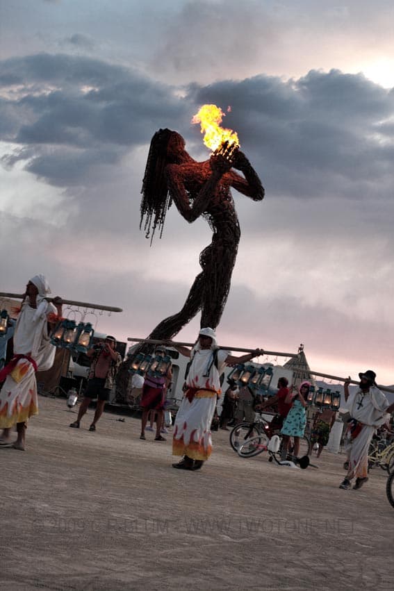 Fire-Breathing Dancer Effigy with Lantern Procession