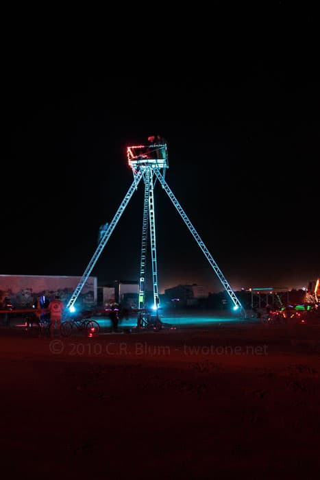 The Tri-Pod Art Structure at Night