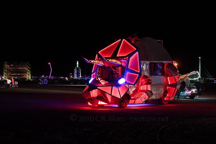 Cat-Face Mutant Vehicle at Night