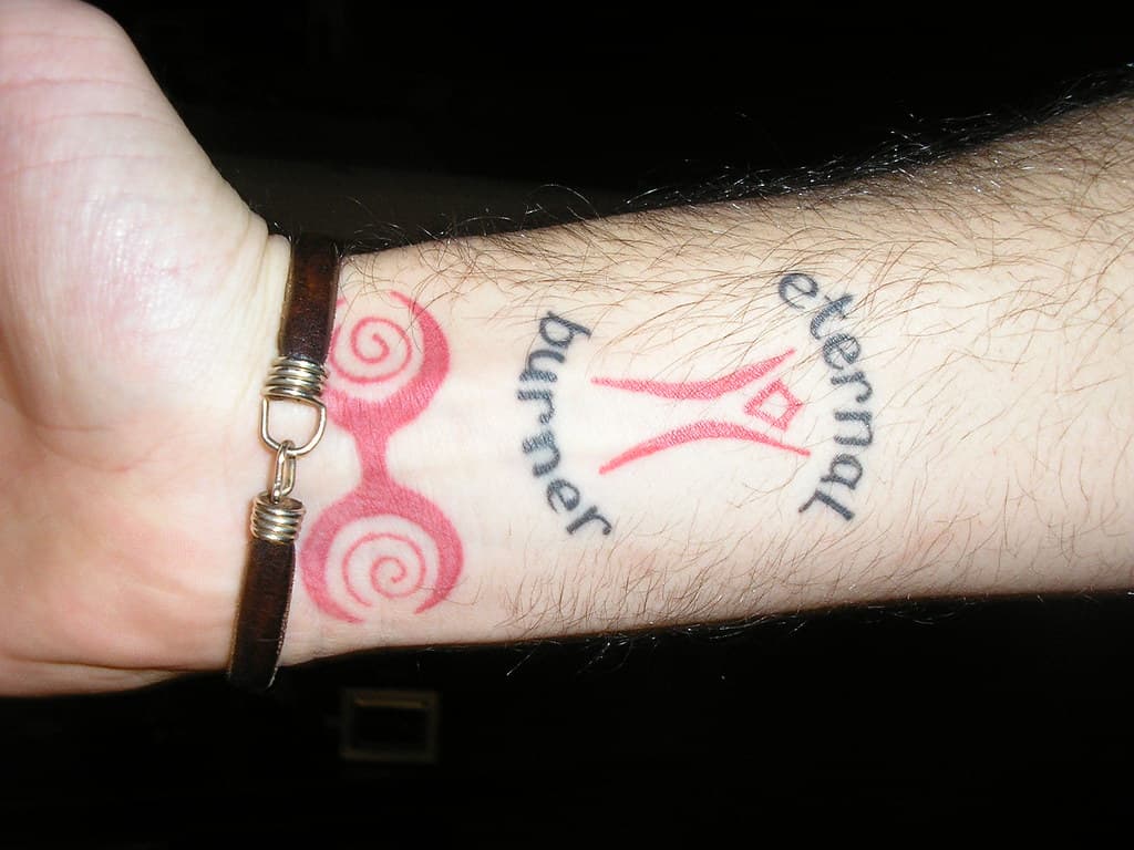Burning Man tattoo, 2005