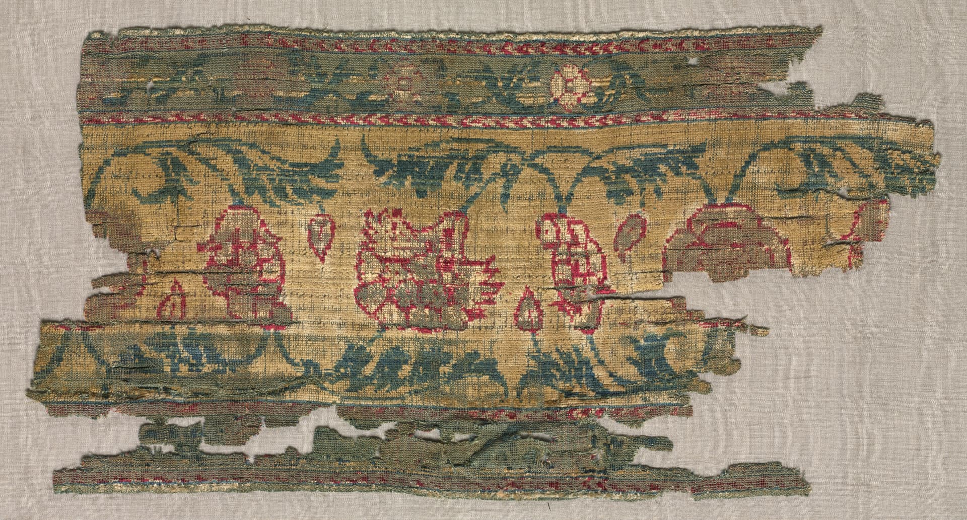 Fragment of a Carpet Border, India, 1500s