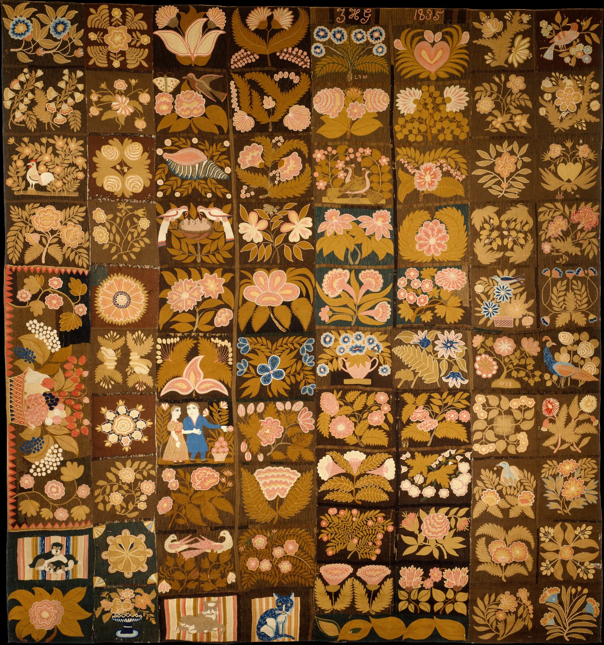 Embroidered Carpet, American, 1832-35