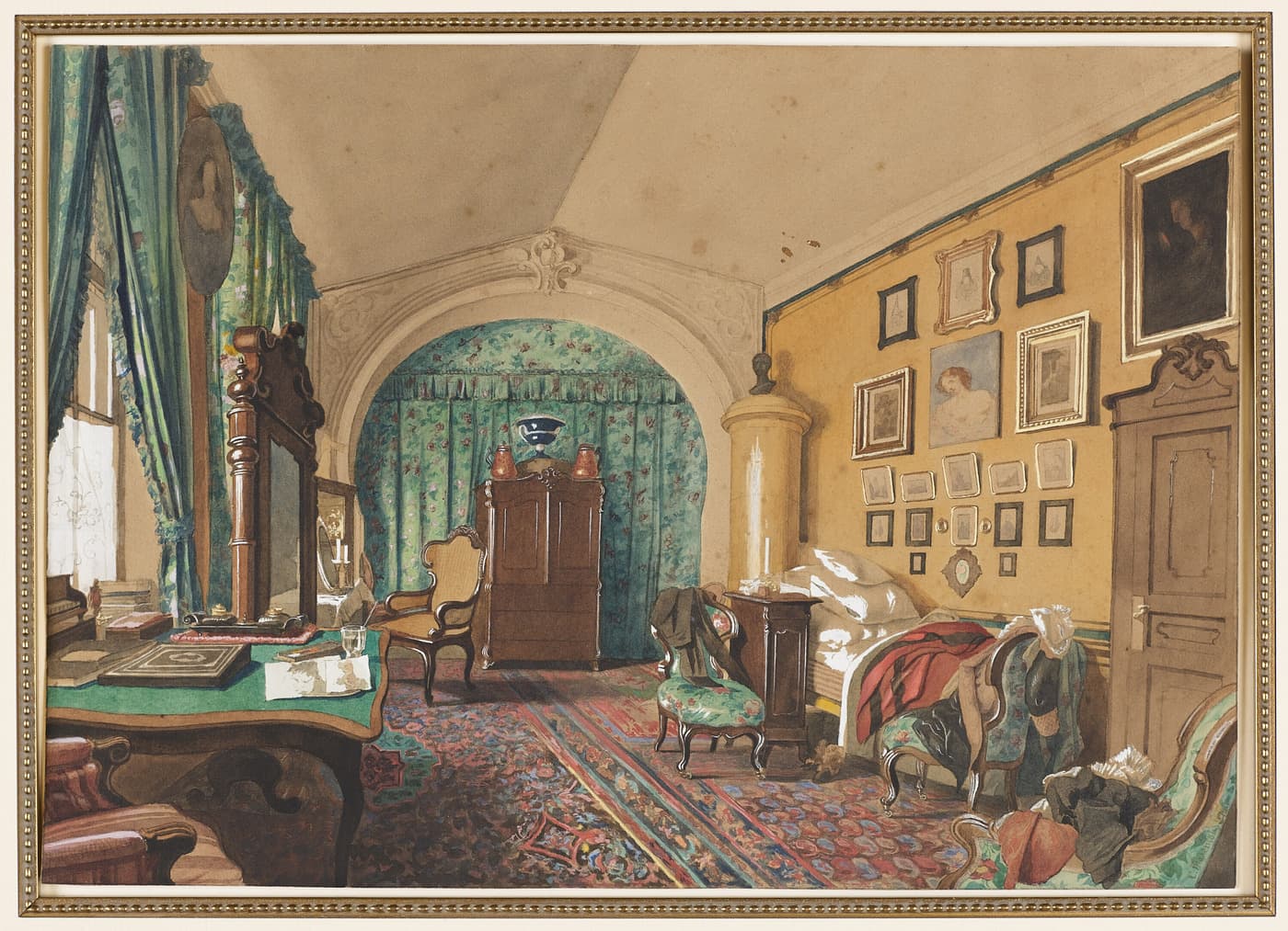 Interior of a Man's Living Room, with Persian carpet