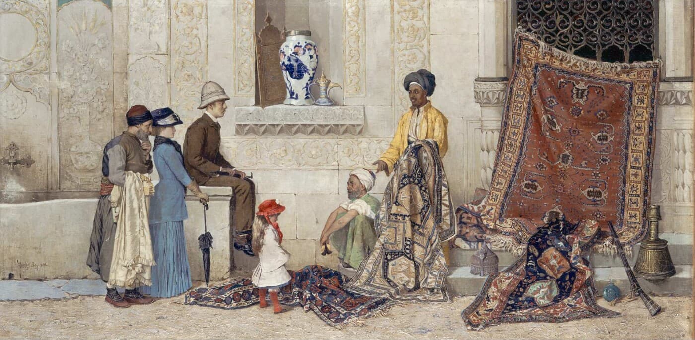 Turkish Street Scene (carpet merchants), by Osman Hamdi Bey