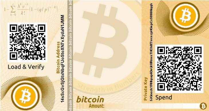 A Bitcoin paper wallet