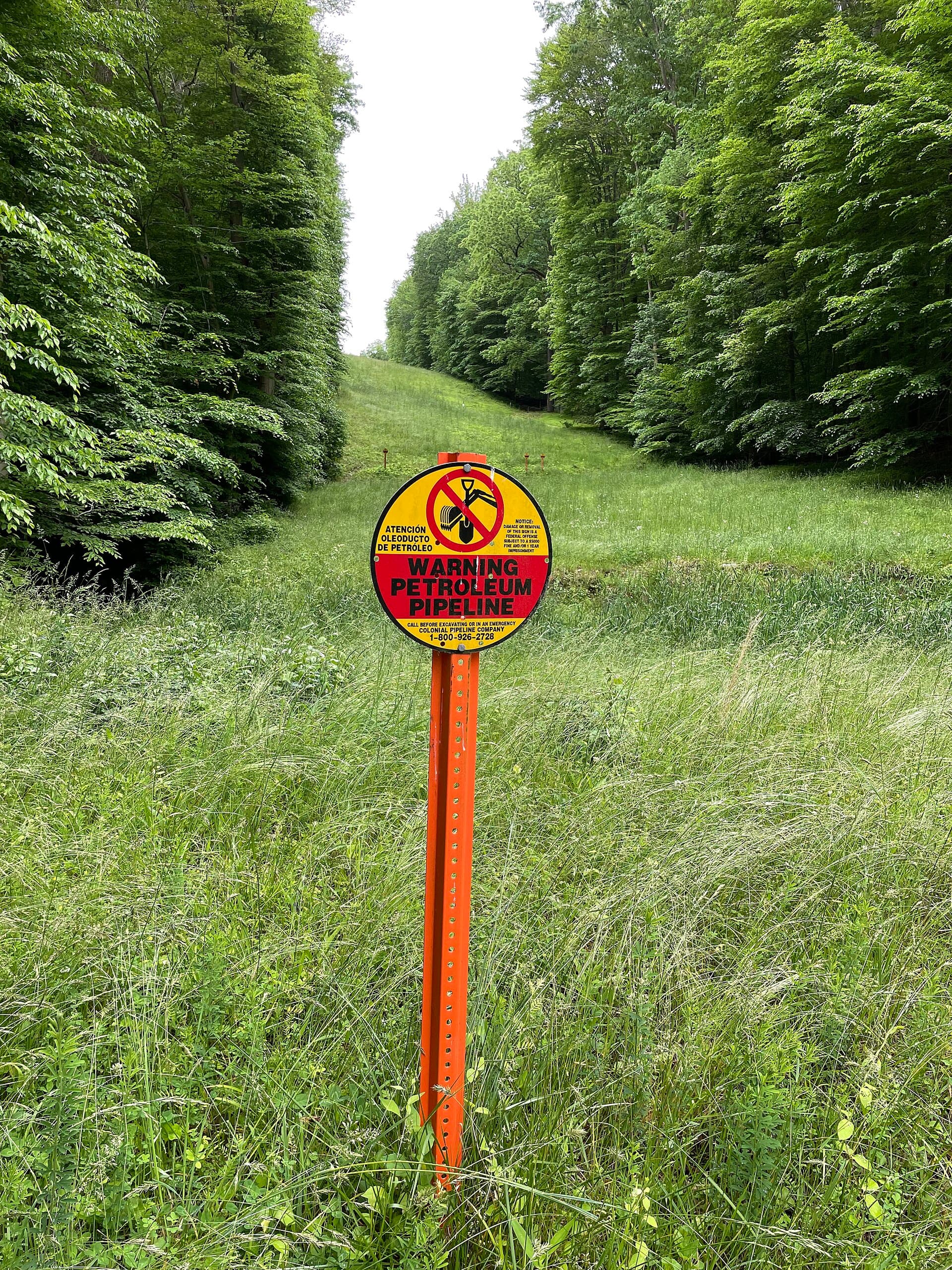 A Colonial Pipeline right-of-way marker