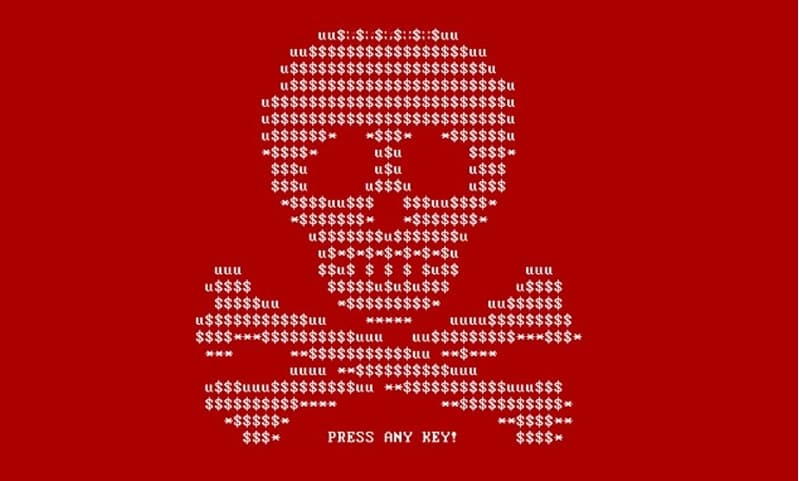 The original Petya ransomware splash screen