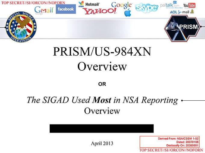 The PRISM cover slide