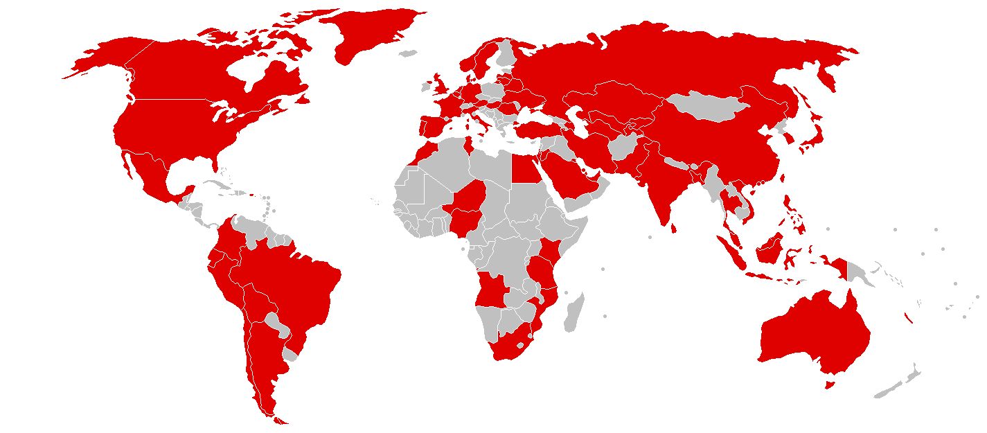 Countries hit in the first hours of WannaCry
