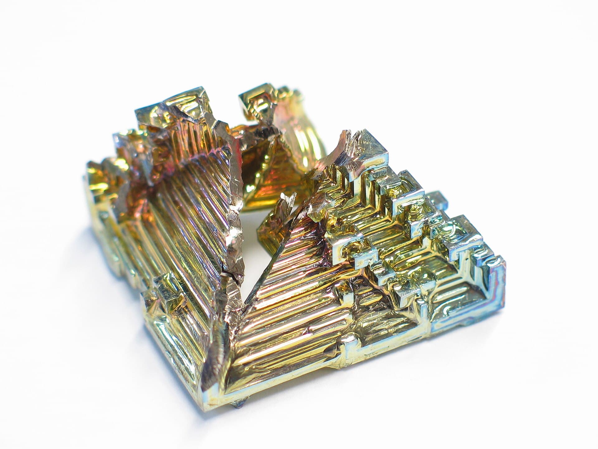 Bismuth crystal, macro