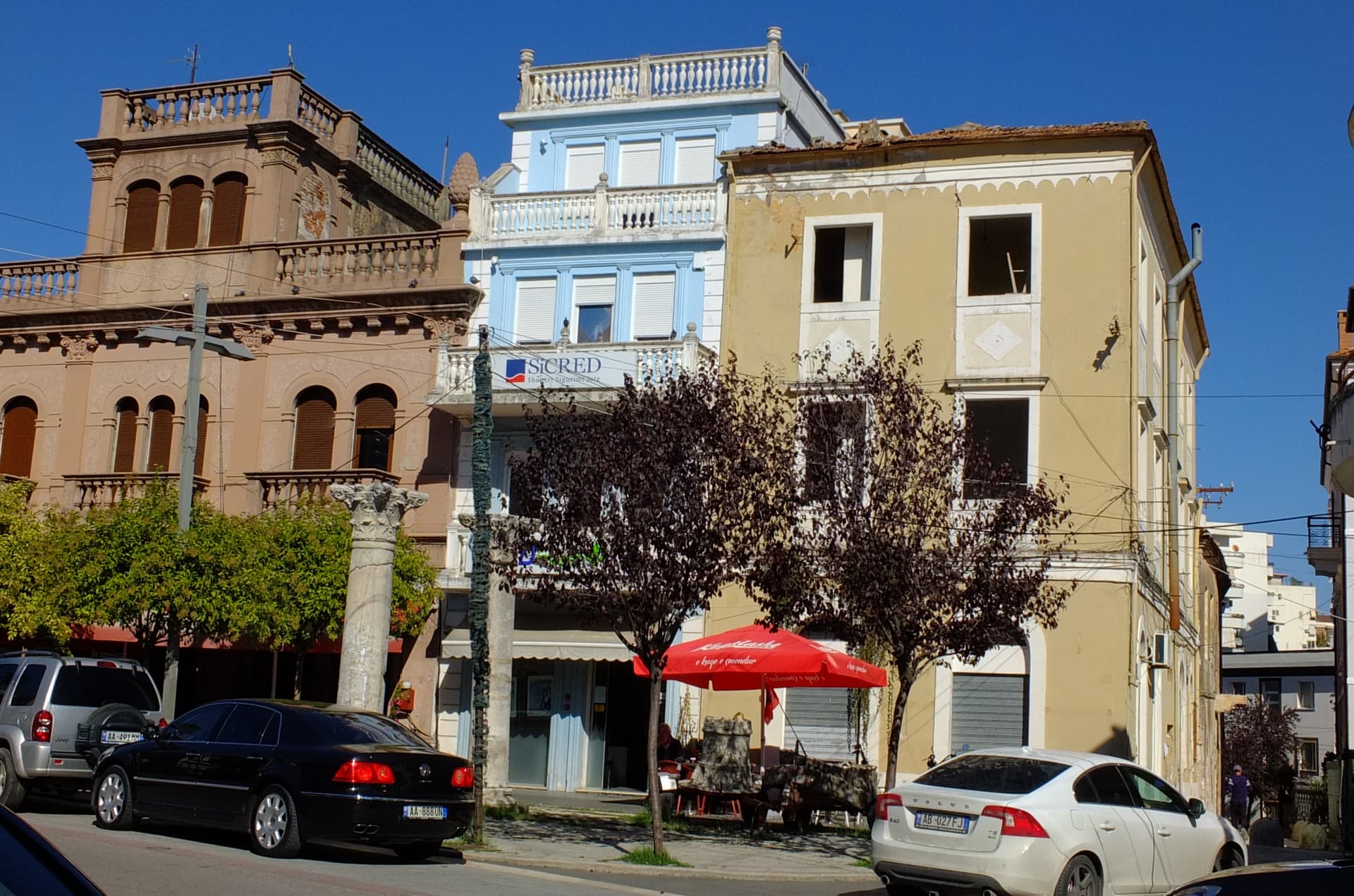 Durrës city architecture along the main boulevard