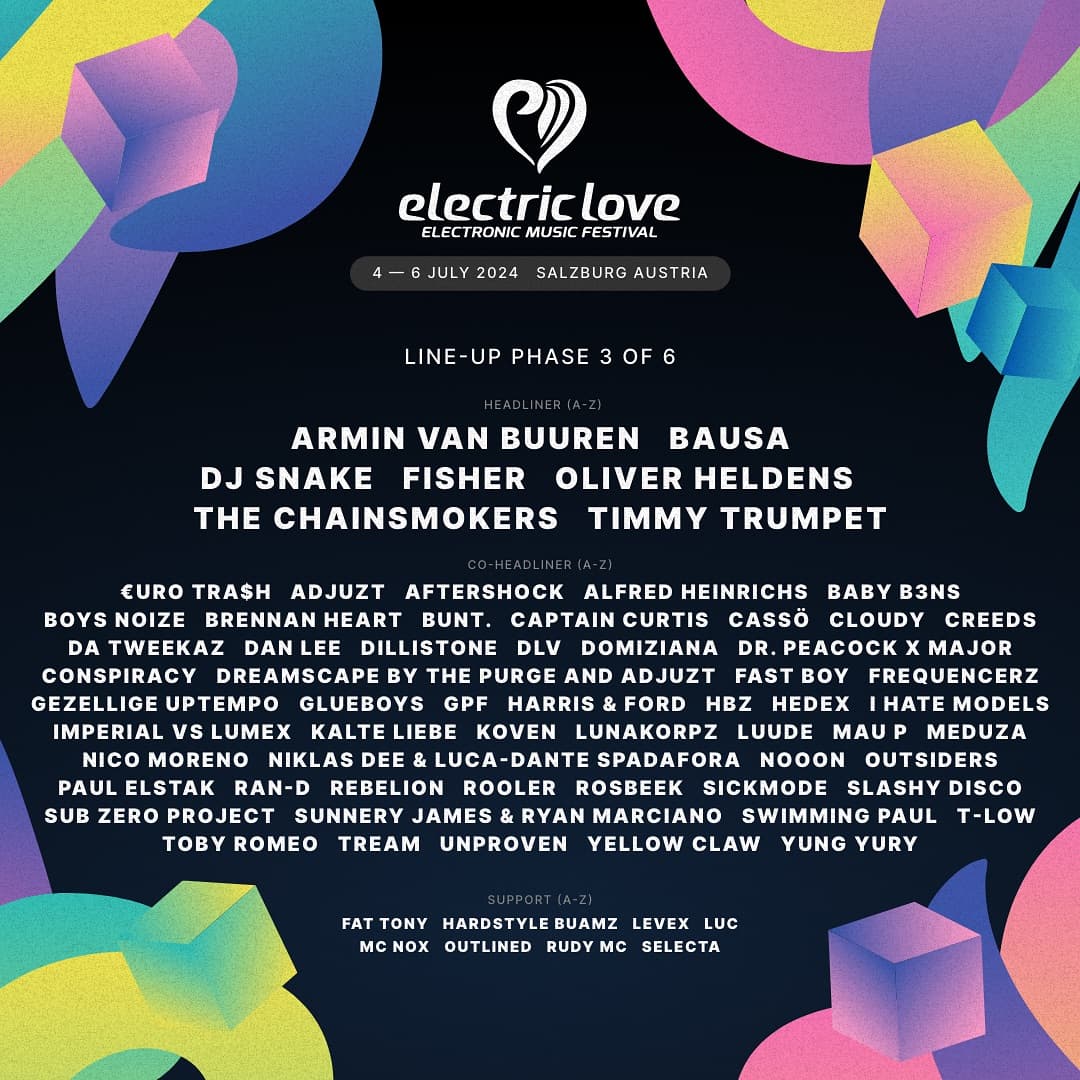 Hands up for the acts of Line-Up Phase 3 π Electric Love - this is where the ma