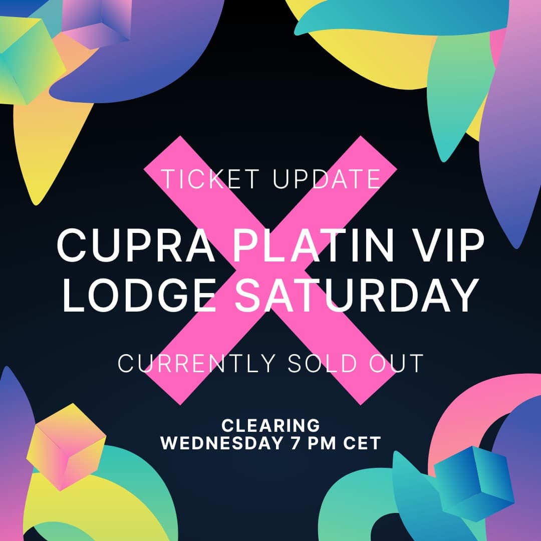 โ ๏ธ ๐ง๐๐๐๐๐ง ๐จ๐ฃ๐๐๐ง๐ A few CUPRA Platin VIP Lodge Saturday tickets have (2/2)