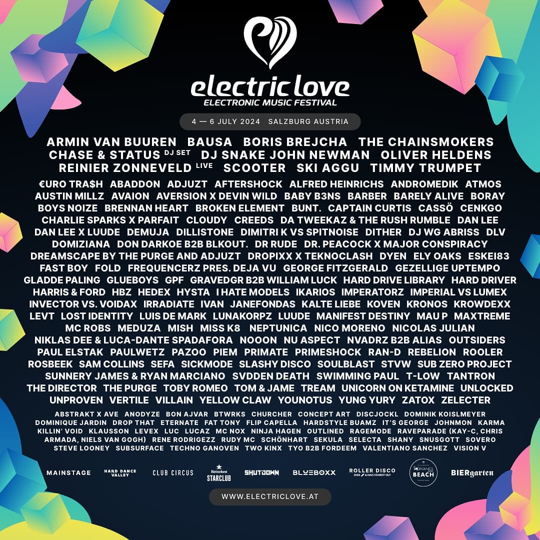 We proudly present the full line-up for Electric Love Festival 2024 β€οΈβπ₯ With a