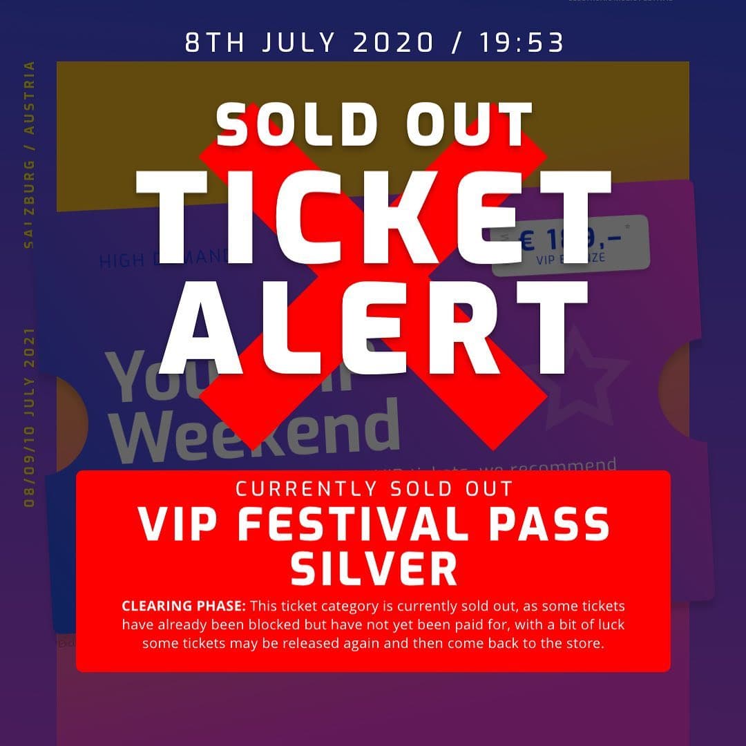 Next Ticket Alert: ❌ VIP Festival Pass Silver is also currently SOLD OUT ⚠️VIP F