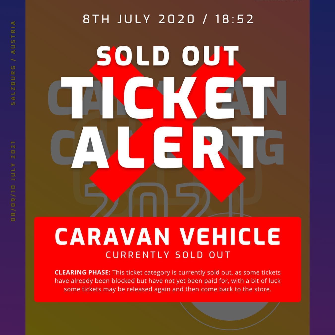 ❌ WOW. That was quick! The first categories are currently SOLD OUT! ❌ ❌ Caravan (2/3)