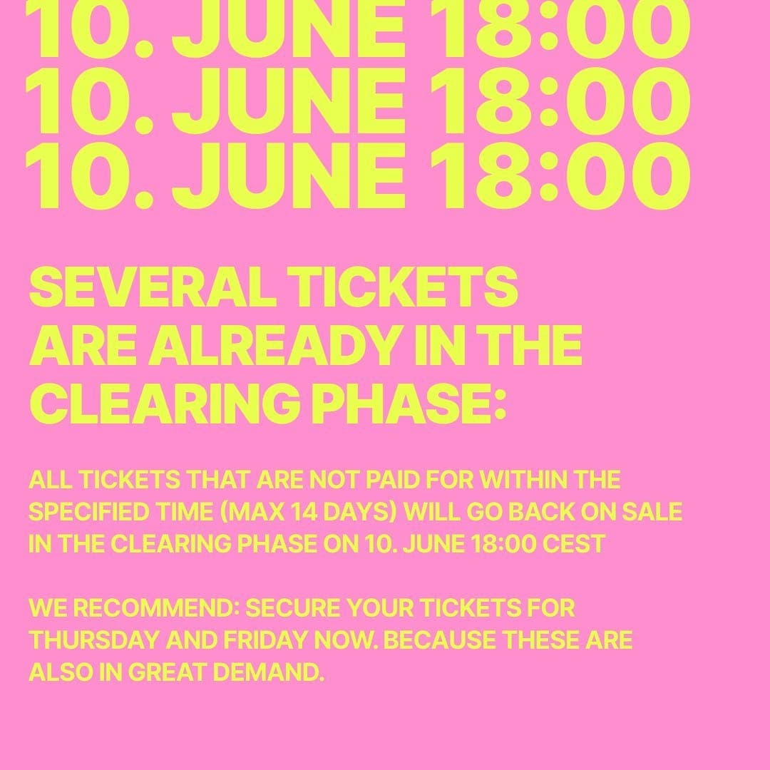 CLEARING CLEARING CLEARING ❌❌❌ NEXT WEEK, 10 JUNE 18:00 CEST 7 of 9 TICKET CATEG (2/2)