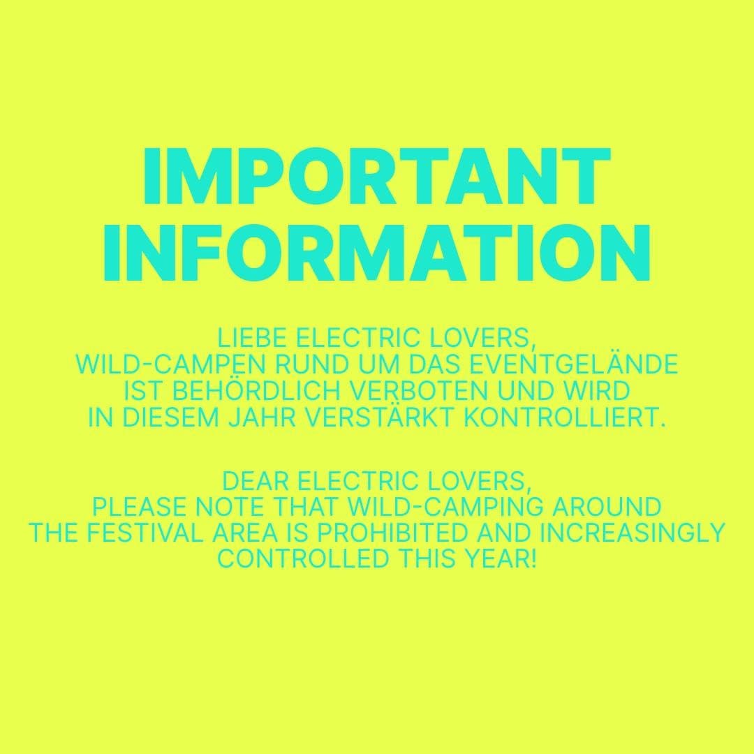 IMPORTANT!⚠️ Hey Electric Lovers! D/ Wild-Campen rund um das Eventgelände ist be