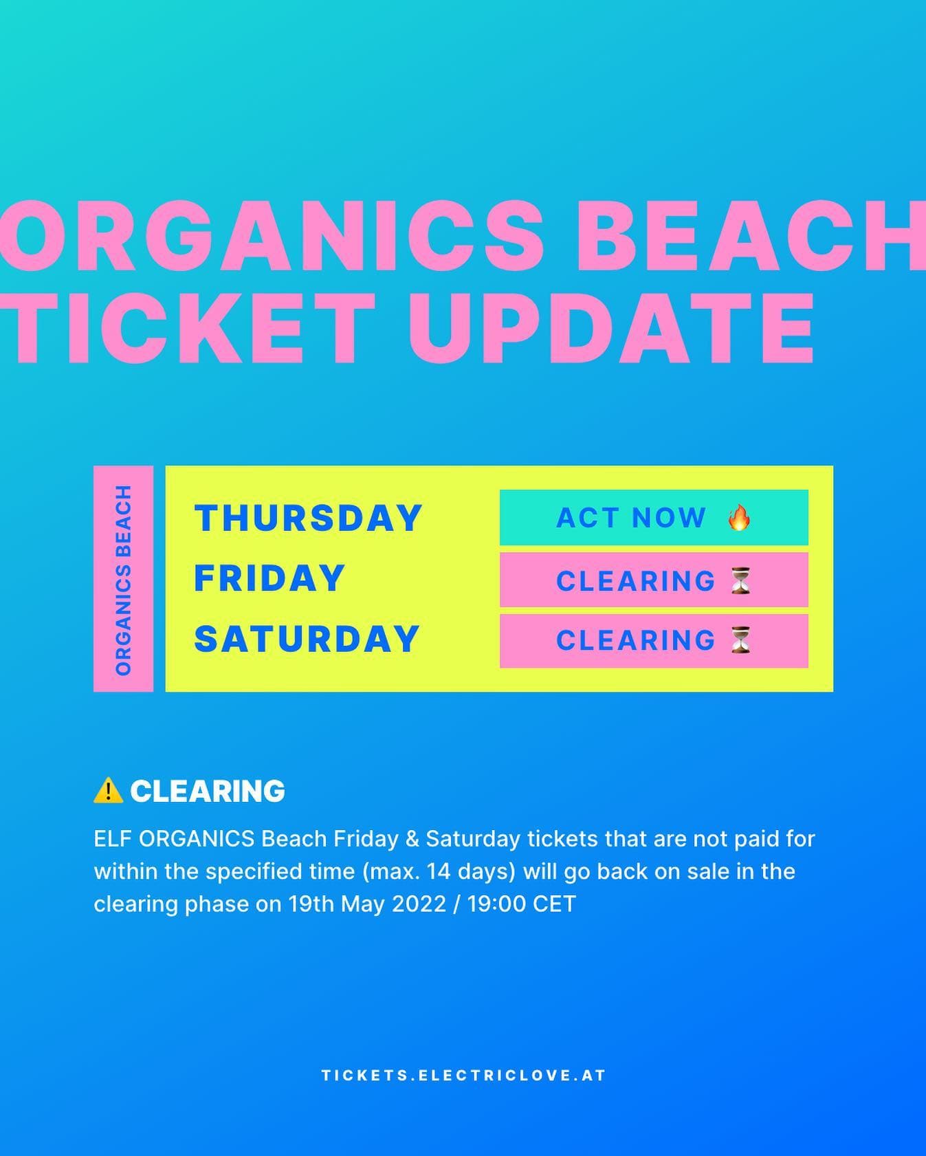 HURRY UP! ⏳ Two of three categories are currently sold out. Clearing for Friday