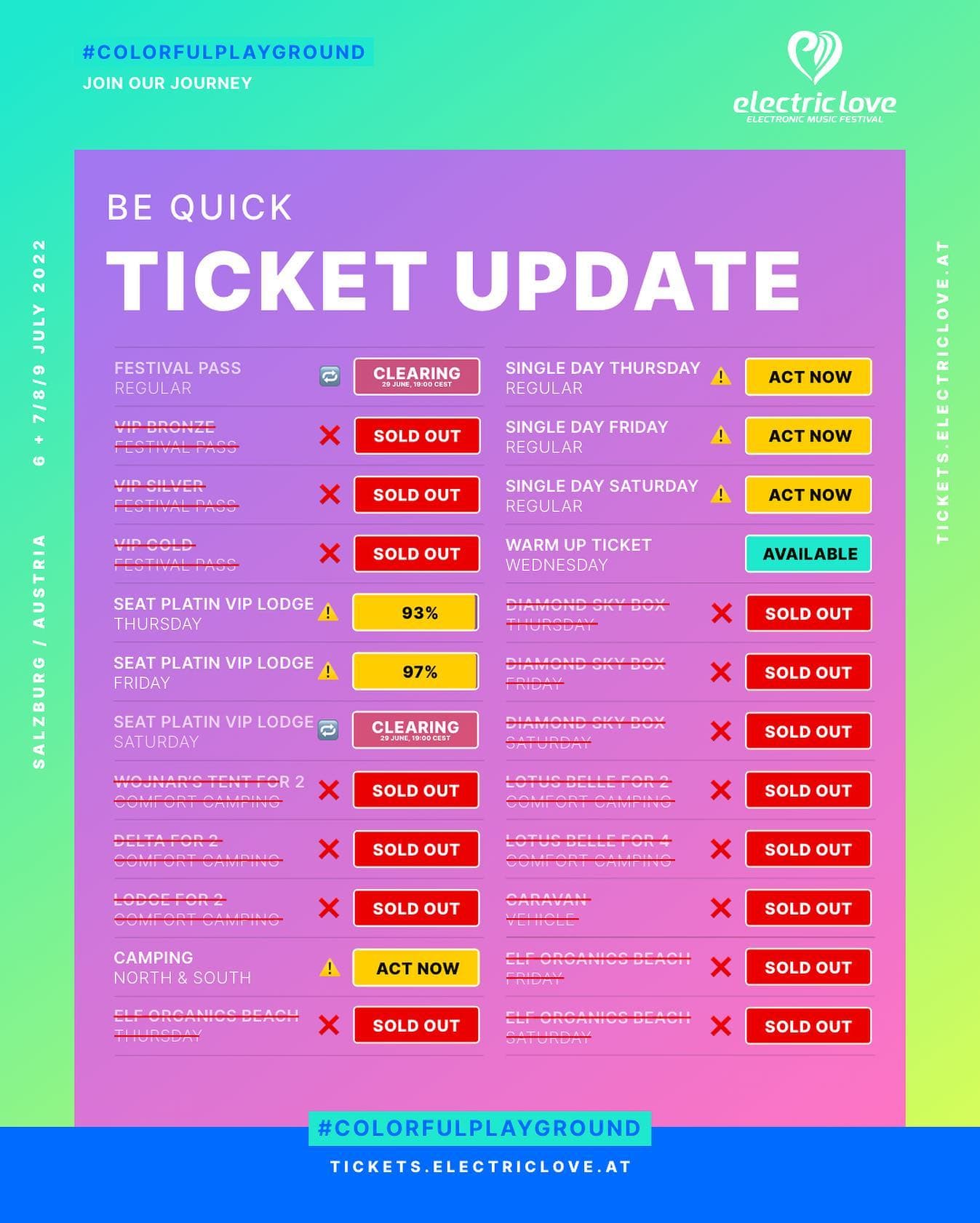 Ticket Update π₯ Next clearing on 29 June 19:00 CEST Last chance to get a Festiv