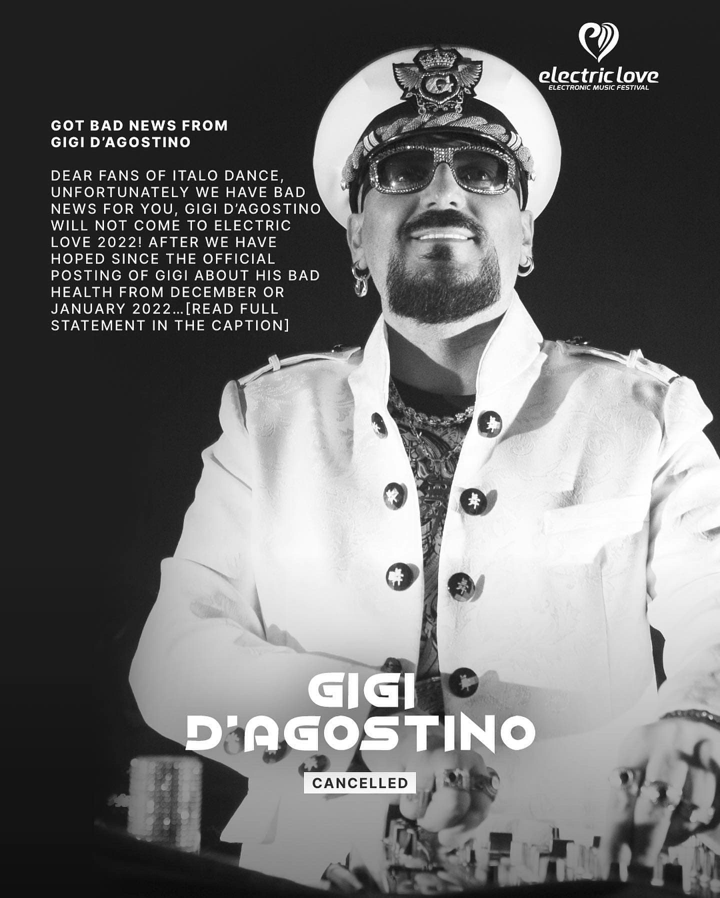 Dear fans of Italo Dance, unfortunately we have bad news for you, Gigi D'Agostin