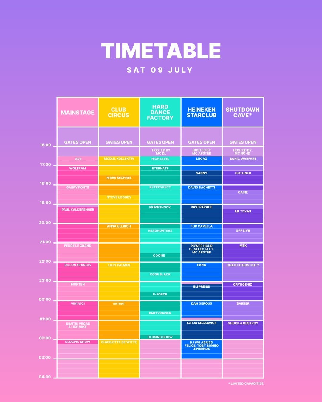 Lovers, there have been some timetable changes! Headhunterz and Code Black switc (5/5)