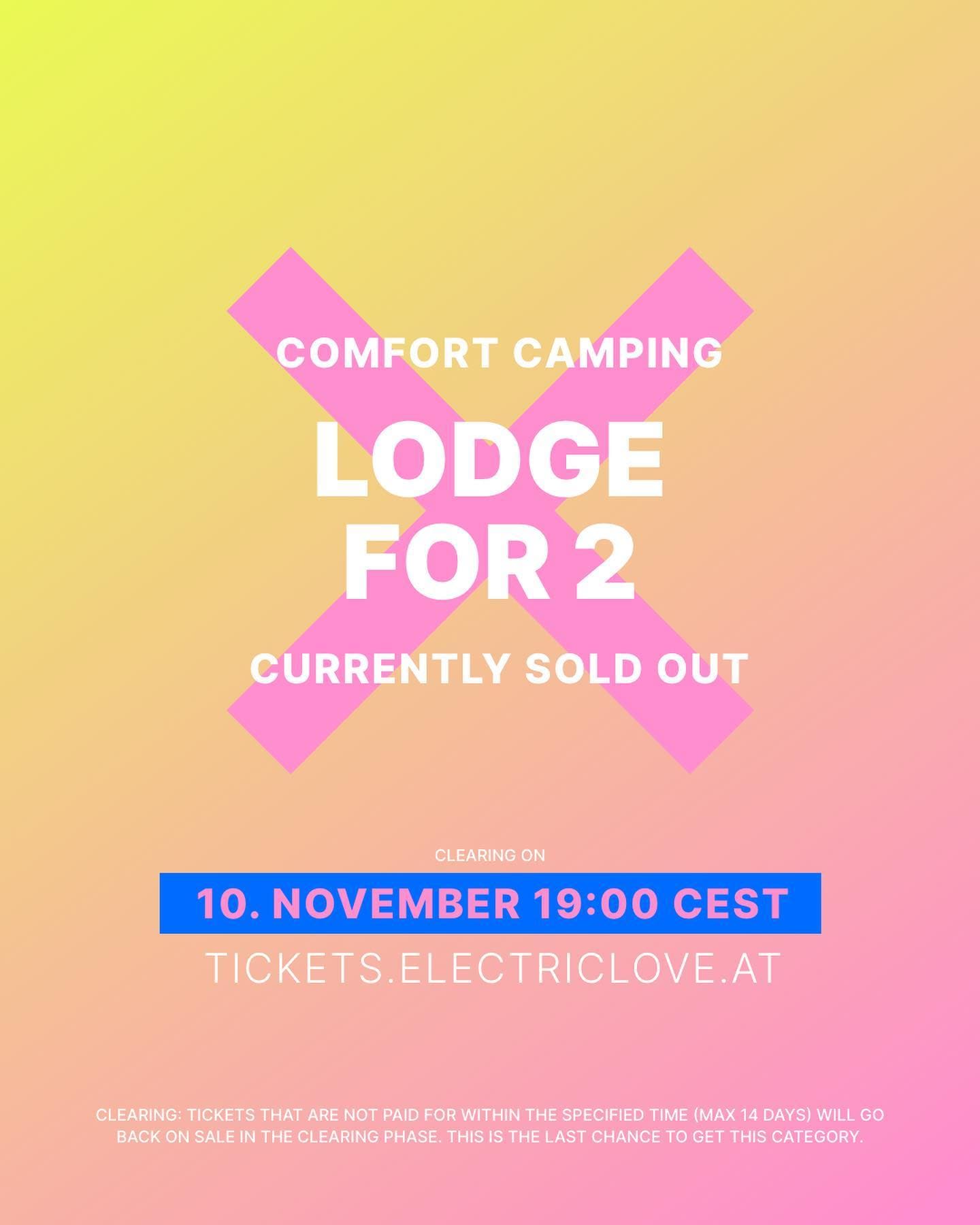 CLEARING: Lodge for 2 & Lotus Belle for 4 ⛺️ This Thursday 10th November / 19:00 (1/2)