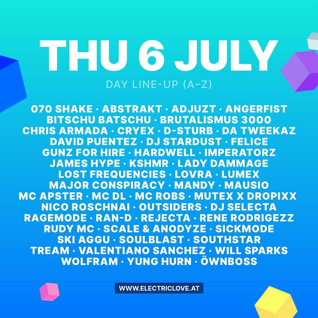 Electric Love is here ⚡️❤️ Swipe through and check out our day line-up for 2023! (2/5)