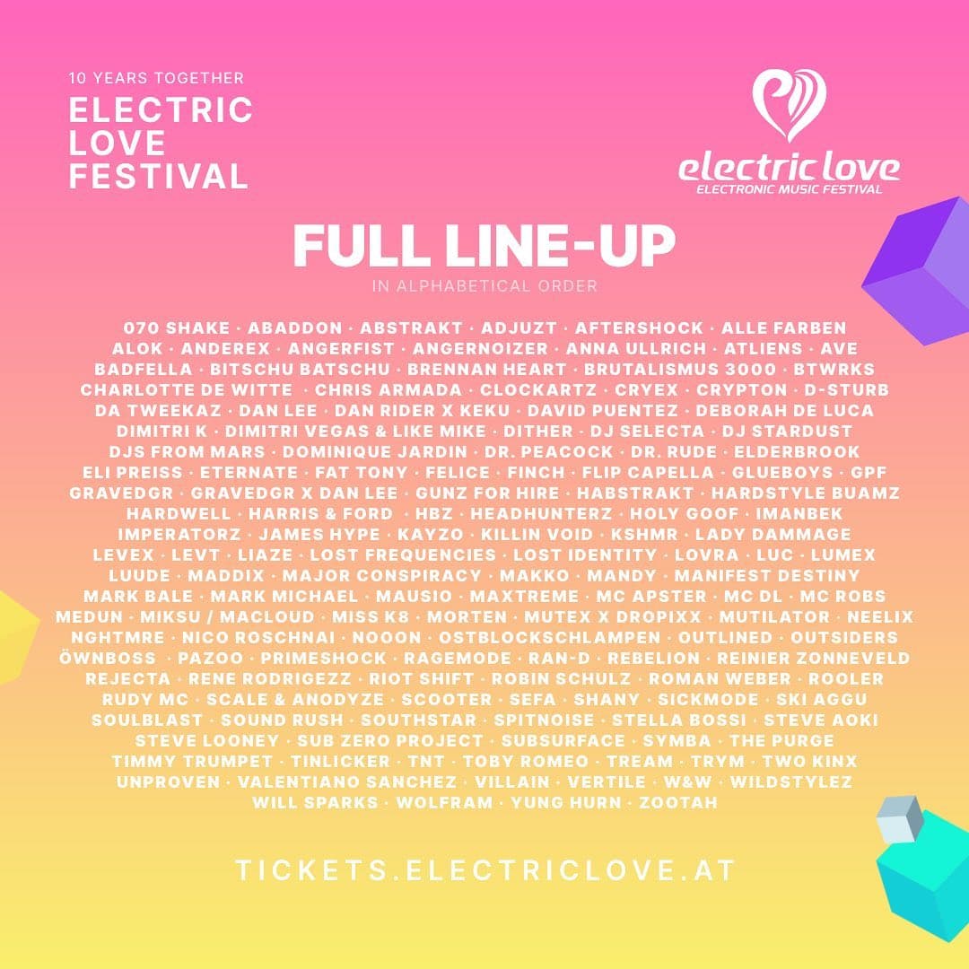 Listen up Lovers! Electric Love turns 10 this summer. Don’t miss out on this ult (3/3)