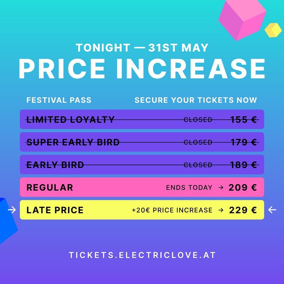 Lovers, time to act! 🔥 No ticket yet? Don’t wait any longer! The REGULAR PRICE (2/2)