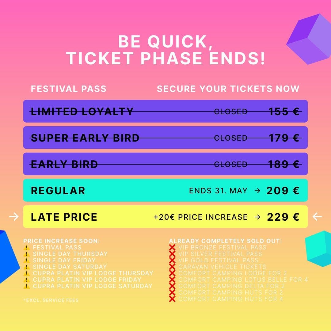 Be quick now 🚨 Regular Ticket Phase ends in one week! Don‘t miss out our insane (1/2)