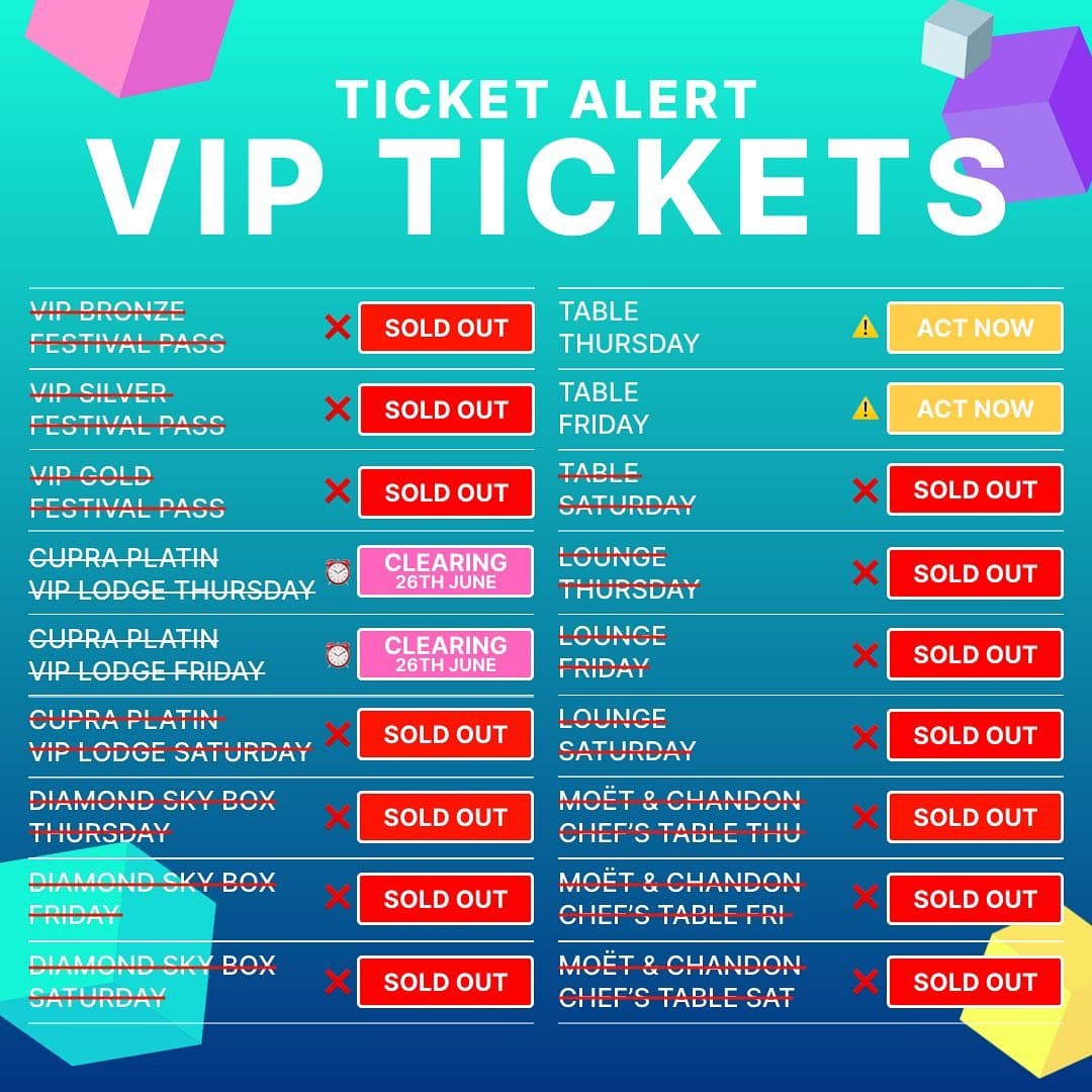 Last chance to secure a VIP ticket for π 26th June 19:00 CET Festival Pa