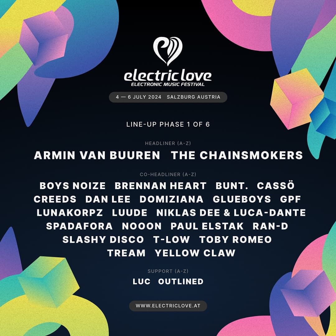 Line-Up Phase 1 of 6 ✨ Electric Love returns with full force! After 10 years ful