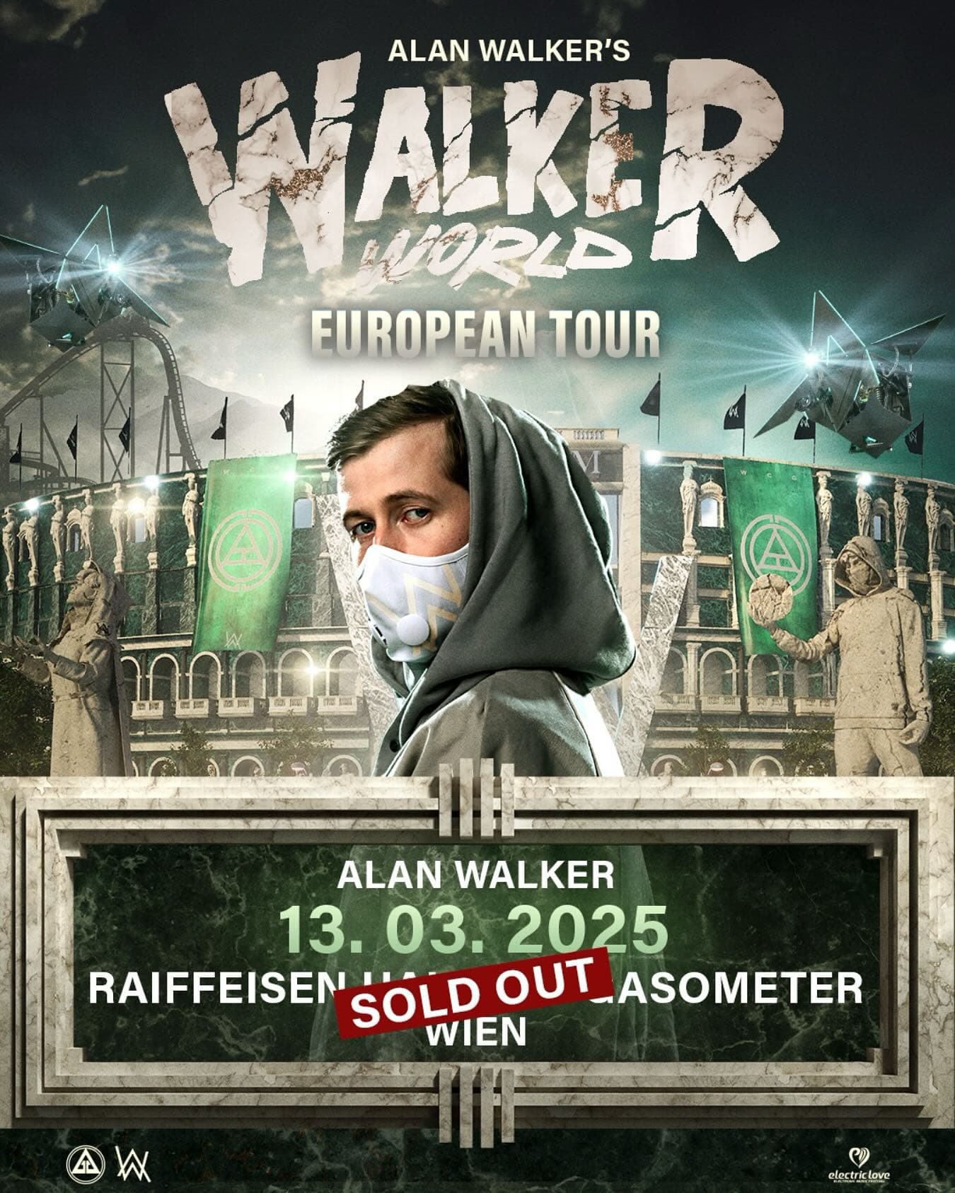 Die Show von DJ @alanwalkermusic am 13. Mรคrz 2025 in der Raiffeisen Halle im Gas